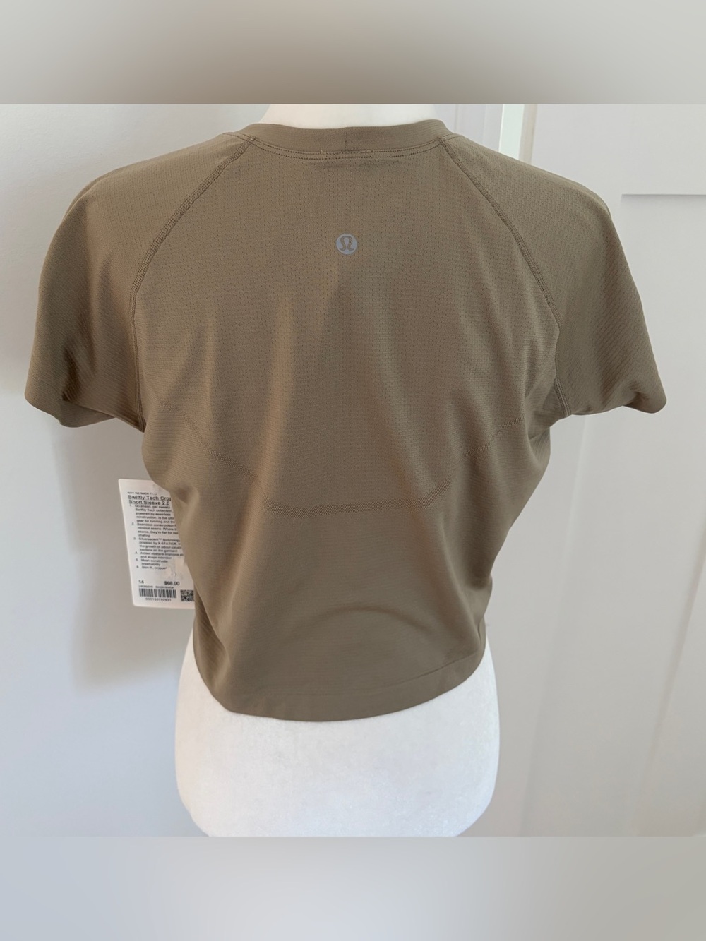 Lululemon Swiftly Tech Cropped Short Sleeve 2.0  Size 14 Color SHOK Taupe NWT*V7